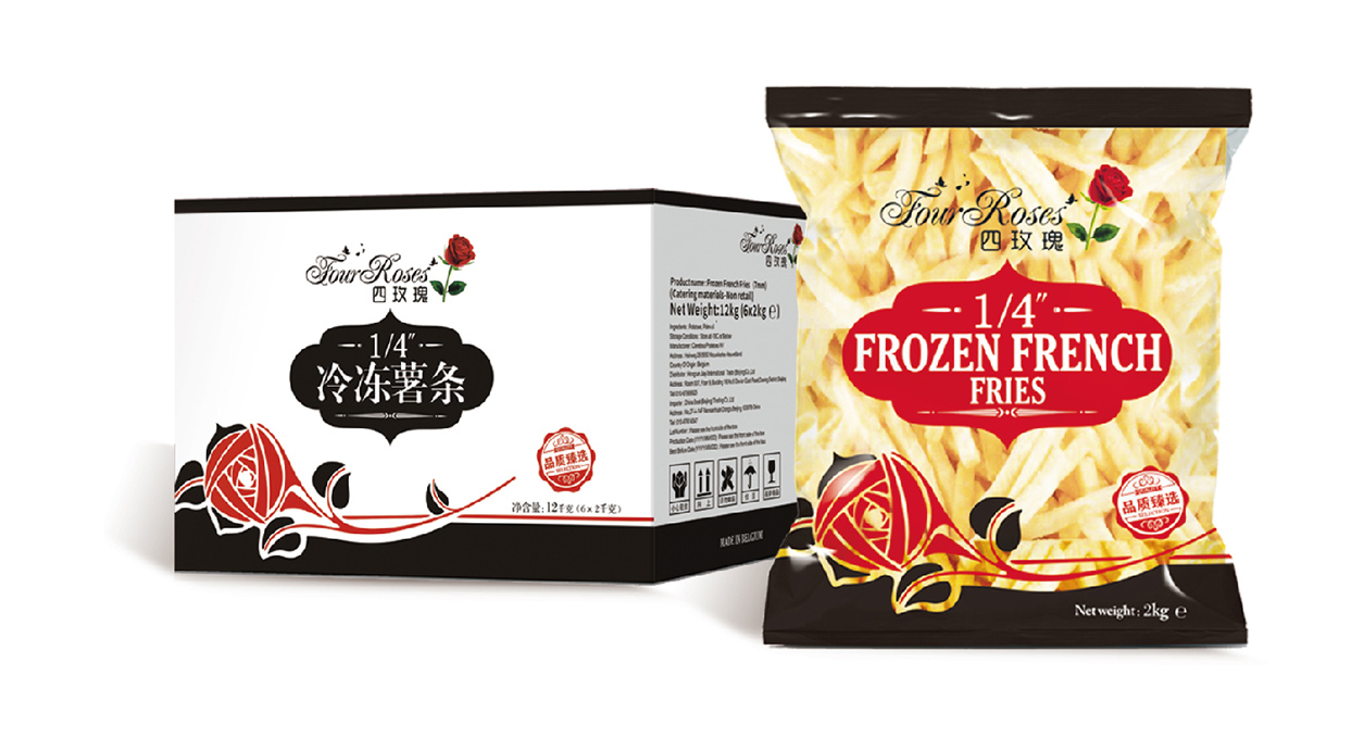 四玫瑰1/4 ''冷冻薯条