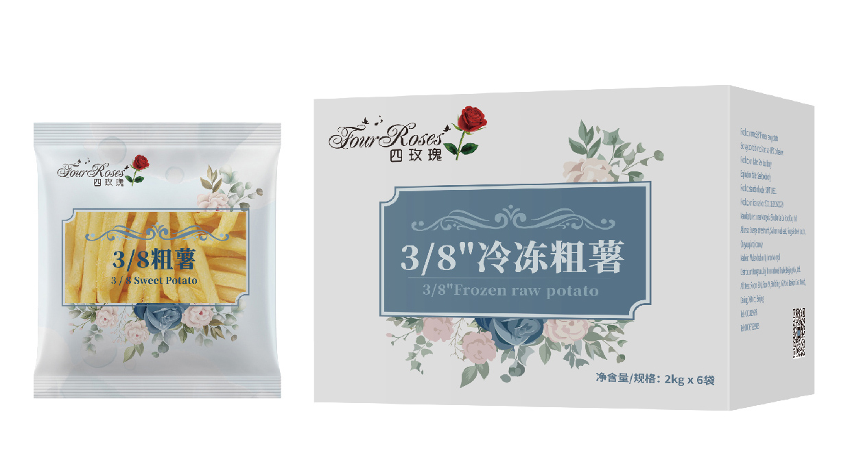 四玫瑰3/8''冷冻粗薯